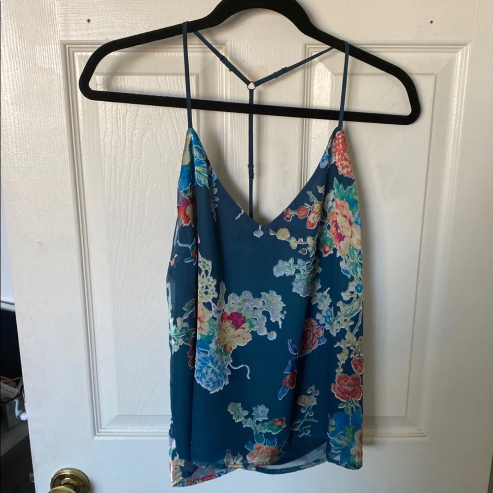 T Strap Ornate Printed Tank Top